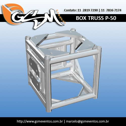 Cubo Box Truss 3 Faces com 2 Reduções 50x50cm